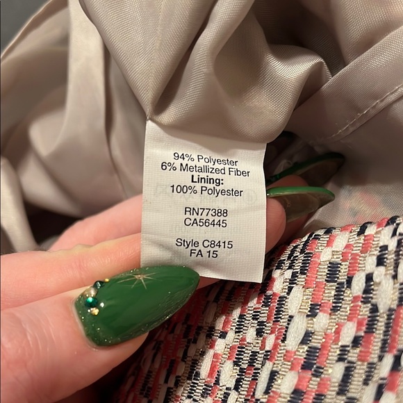 J. Crew Pink Confetti Metallic Gold Tweed Mini Skirt with pockets lined Glinda - Picture 5 of 6